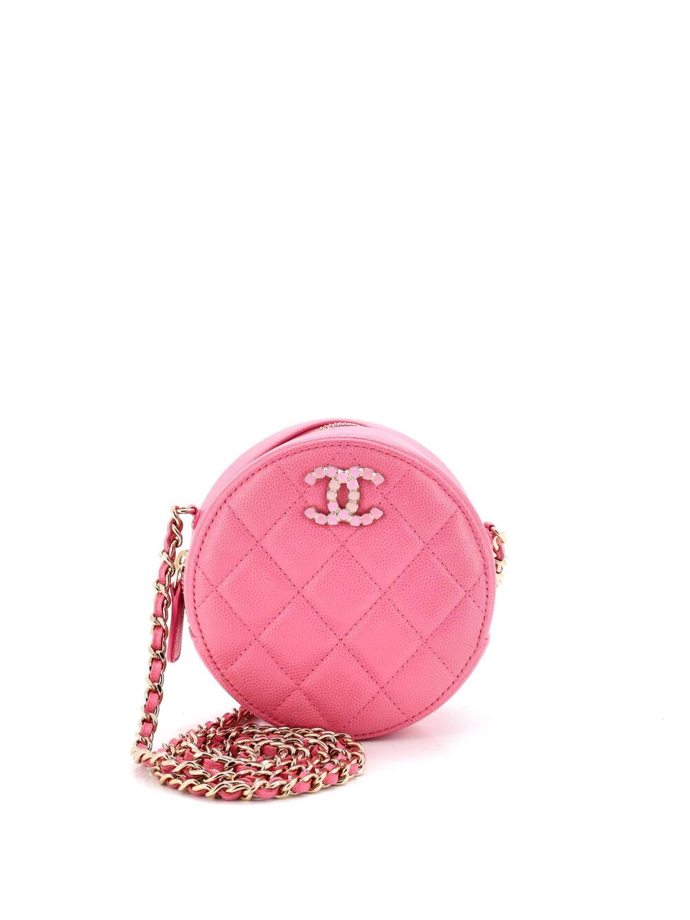 Chanel Round Clutch With Chain Quilted #277156C29B